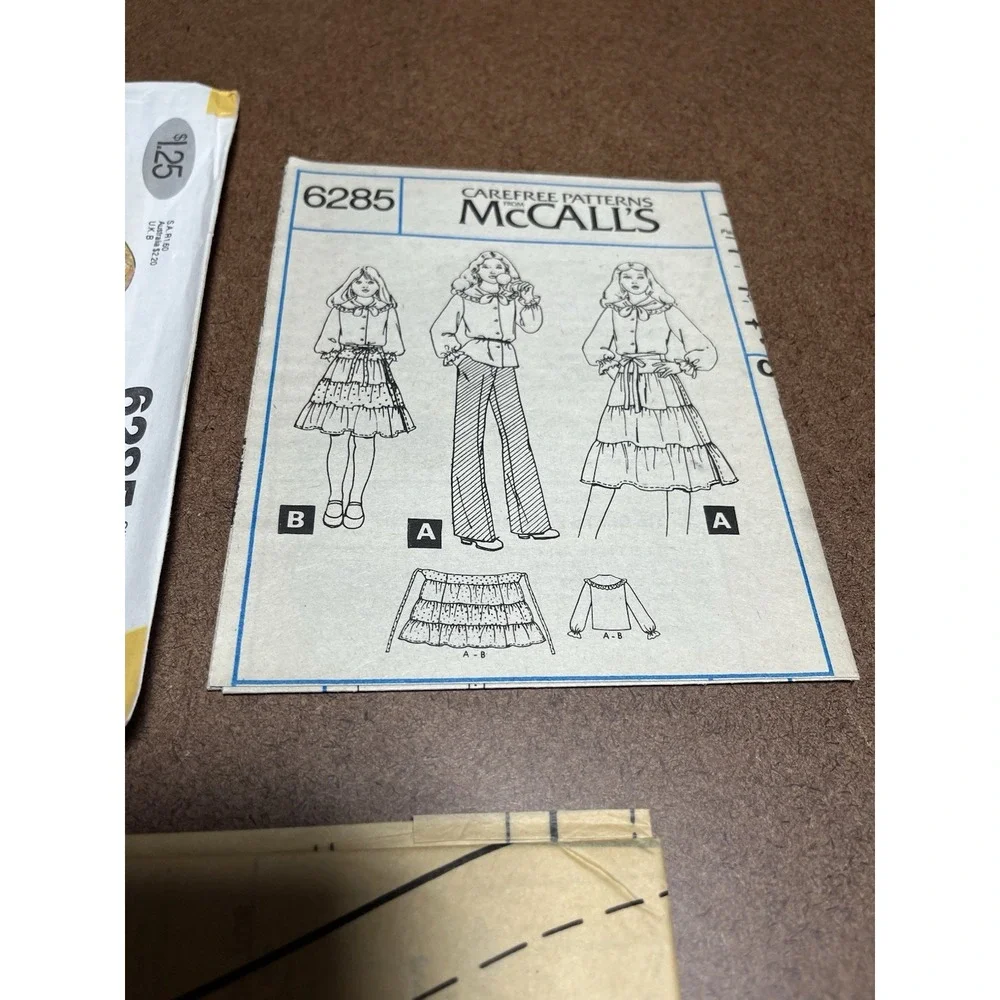 McCalls 6285 Girls Top And Skirt Size 10
